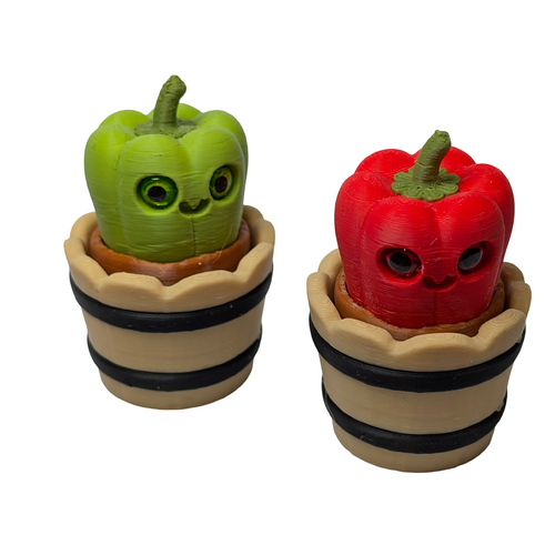 Supportive Solutions Red & Green Peppers Sensory Fidget Set - Set Of 2 Multi-coloured - New, Handmade