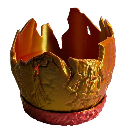 Supportive Solutions Dragon Egg Planter Orange/Red - New, Handmade