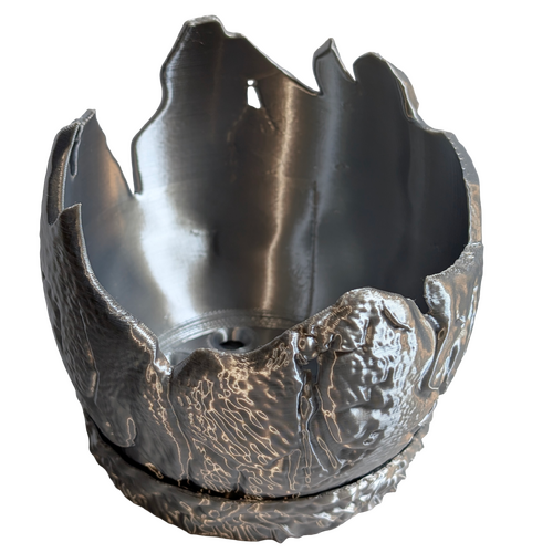 Supportive Solutions Dragon Egg Planter Silver - New, Handmade