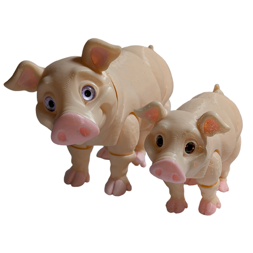 Supportive Solutions Pig & Piglet Flexible Figure - Set Of 2 Pink - New, Handmade