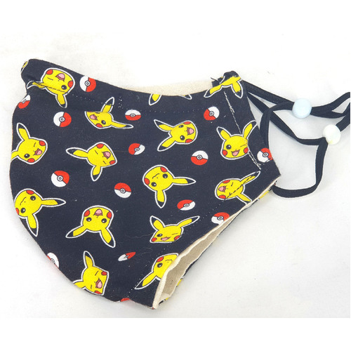 Hand-made Pop Culture Fashion Face Mask by Supportive Solutions - Pokemon Pikachu [Size: Small]