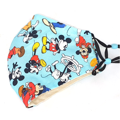 Hand-made Pop Culture Fashion Face Mask by Supportive Solutions - Mickey Mouse [Size: Small]