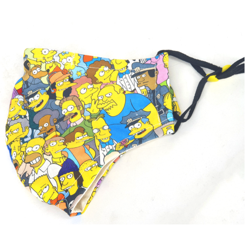 Hand-made Pop Culture Fashion Face Mask by Supportive Solutions - The Simpsons [Size: Small]