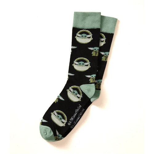 Star Wars The Mandalorian ' Baby Yoda In Pram Licensed Crew Socks By SWAG - One Size Fits Most - New
