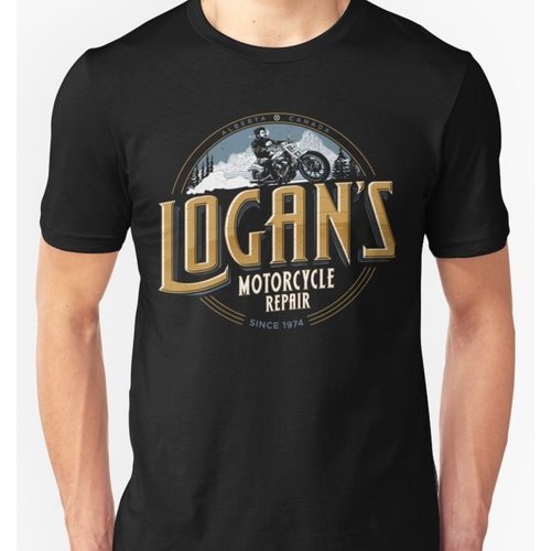 TeeFury X-Men Wolverine  Fandom T Shirt "Logan's Motorcycle Repair" Unisex Size L NEW