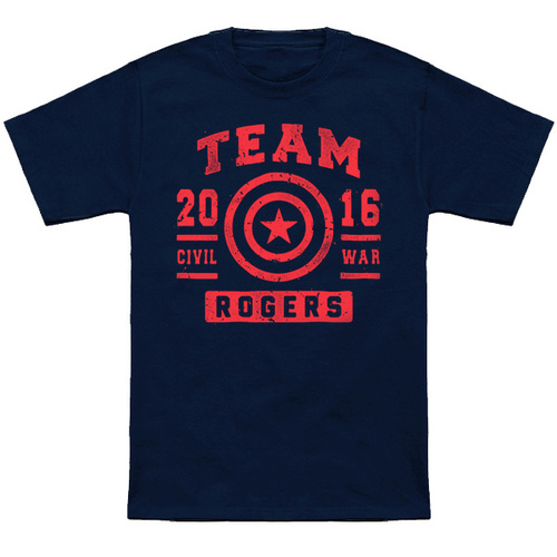 TeeFury "Team Rogers" (Captain America Civil War) T Shirt Mens Size XL NEW