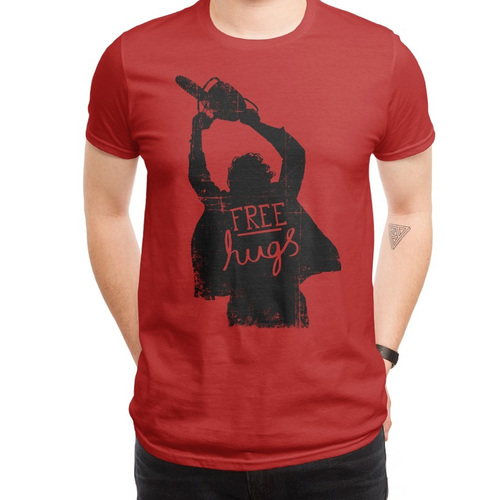 TeeFury "Texas Chainsaw Free Hugs" (Red) T Shirt Mens Size XXL NEW