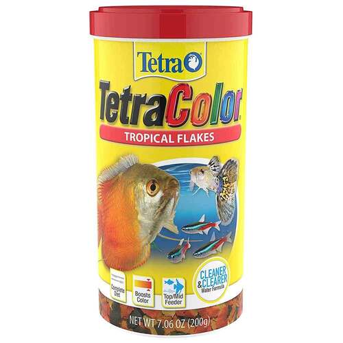 Tetra TetraColor Tropical Flakes Fish Food with Natural Colour Enhancer - 200 g