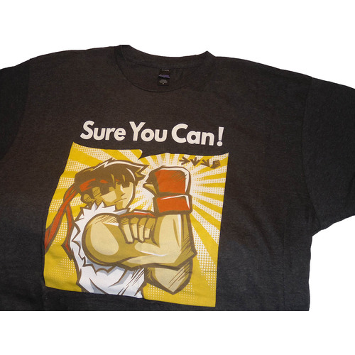 Tultex Street Fighter Ryu 'Sure You Can' T Shirt Mens Size XL NEW