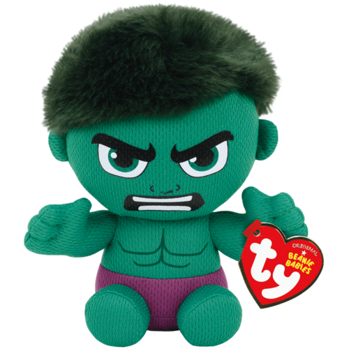 TY Beanie Babies Marvel The Hulk 8" Beanie Baby - New, With Tags