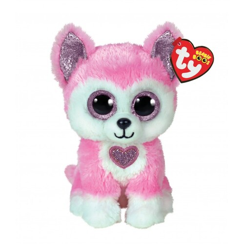 TY Beanie Boos Hunk Pink Valentine Husky Beanie Baby - New, With Tags