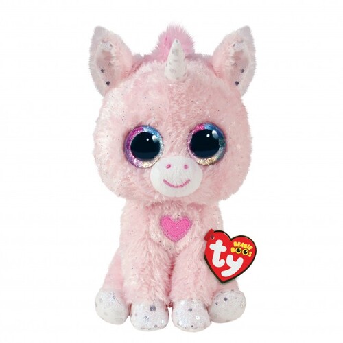 TY Beanie Boos Snookie Pink Valentine Unicorn Beanie Baby - New, With Tags