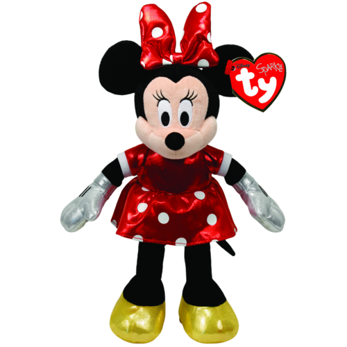 TY Sparkle Disney Minnie Mouse 8" Beanie Baby - New, With Tags