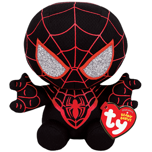 TY Beanie Babies Marvel 8" Spider-Man (Miles Morales) Beanie Baby - New, With Tags
