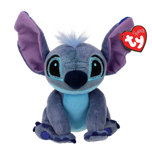 TY Sparkle Disney Stitch (Lilo & Stitch) 8” Beanie Baby - New, With Tags