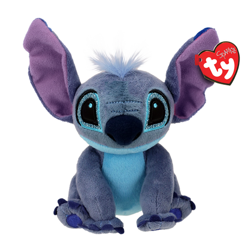 TY Sparkle Disney 8" Stitch (Lilo & Stitch) Beanie Baby - New, With Tags
