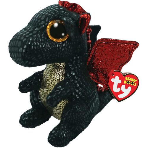 TY Beanie Boos Grindal Black Dragon (No Horn Version) Beanie Baby - New, With Tags