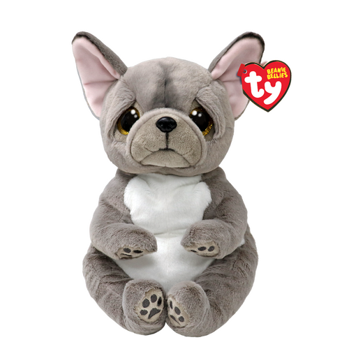 TY Beanie Bellies Wilfred Grey Dog 8" Beanie Baby - New, With Tags