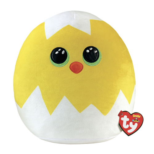 TY Squish-A-Boos Hatch Easter Chick In Egg 10" Beanie Baby - New, With Tags