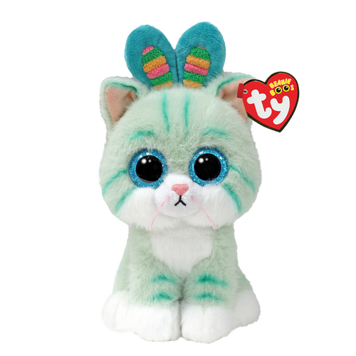 TY Beanie Boos Gumdrop Teal Cat 6” Beanie Baby - New, With Tags