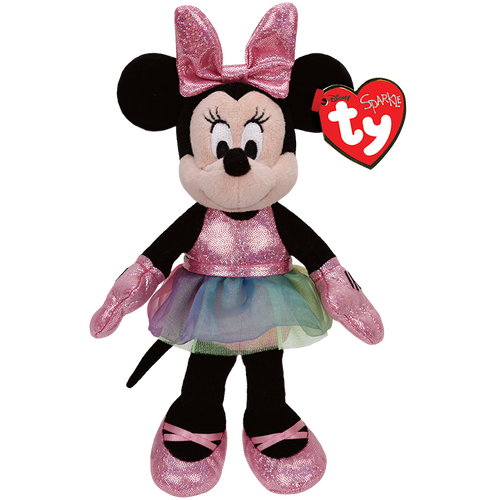 TY Sparkle Disney Minnie Mouse Ballerina 8" Beanie Baby - New, With Tags