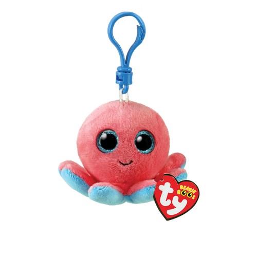 TY Beanie Boos Sheldon Coral Octopus 5” Beanie Baby Clip - New, With Tags