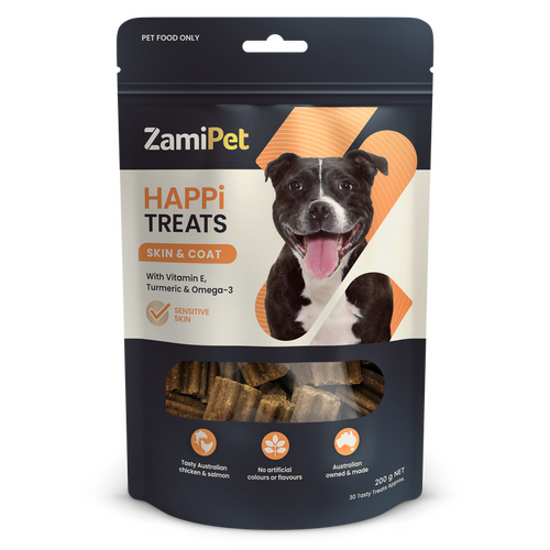 Happitreats Skin & Coat 30's (200g) Health Treats For Dogs By ZamiPet - New, Sealed